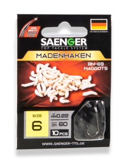 Saenger Návazec na chytání s červy Madenhaken BN-69  vel. 6, 10 ks/bal