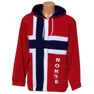 MIKINA S KAPUCÍ - NORSKÁ VLAJKA 3XL