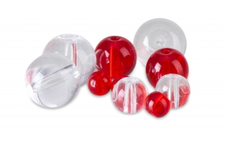 PFS průhledné korálky - Round Glass Beads Velikost 8 mm, 15ks/bal